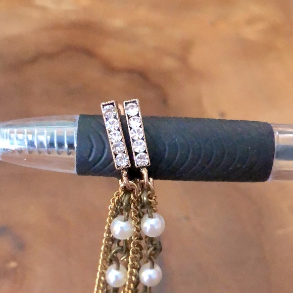 Bohemian Crystal + Pearl Tassel Earrings - Picture 8 of 8